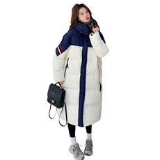 2025冬季羽绒服50白鸭绒长款拼色RF2C290-6897#-P325-K478，女装羽绒服，蝶眷