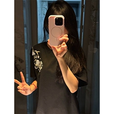 万针全刺绣解构设计260克重磅双纱纯棉高品质美式高街短袖T恤特35，男装T恤，电商A486-1