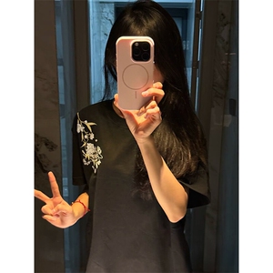 万针全刺绣解构设计260克重磅双纱纯棉高品质美式高街短袖T恤特35图片