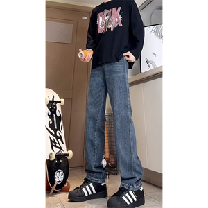 A178  秋冬季新款美式休闲牛仔裤男直筒宽松9001  P55限价68图片