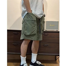 日系复古水洗做旧工装短裤男宽松直筒clean休闲五分裤LD8011-p49，男装牛仔裤，星座1008
