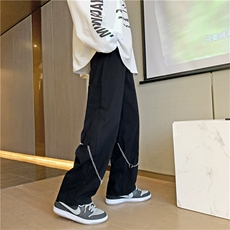 2023新款裤子男士春季直筒阔腿裤情侣休闲拖地长裤K0321-P38，男装休闲裤，星座308B-1