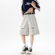 四季星座212A-N025批55控89夏季新款破洞牛仔裤休闲五分裤大码，男装休闲裤，星座212A（原A324）