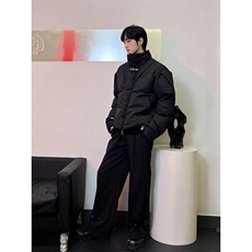 现货！金属扣立领短款棉服外套高级设计感小众韩版棉服RW319-P115，男装棉衣，星座1005-6