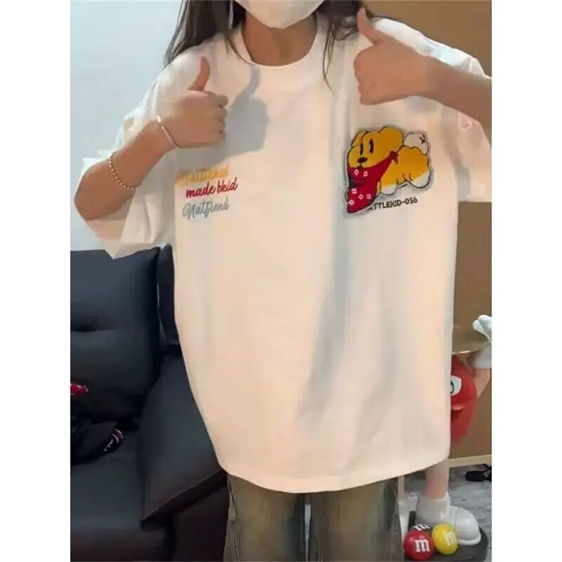 万针全刺绣工艺抖音得物高品质260克重磅纯棉双纱美式高街短袖T恤图片