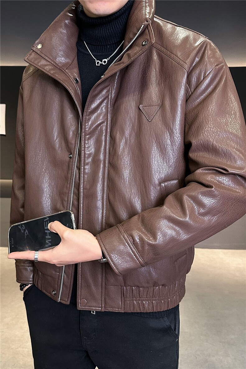 标50皮羽绒服男款2025冬季新款立领外套B240-YR9291-P255,男装羽绒服,电商B240