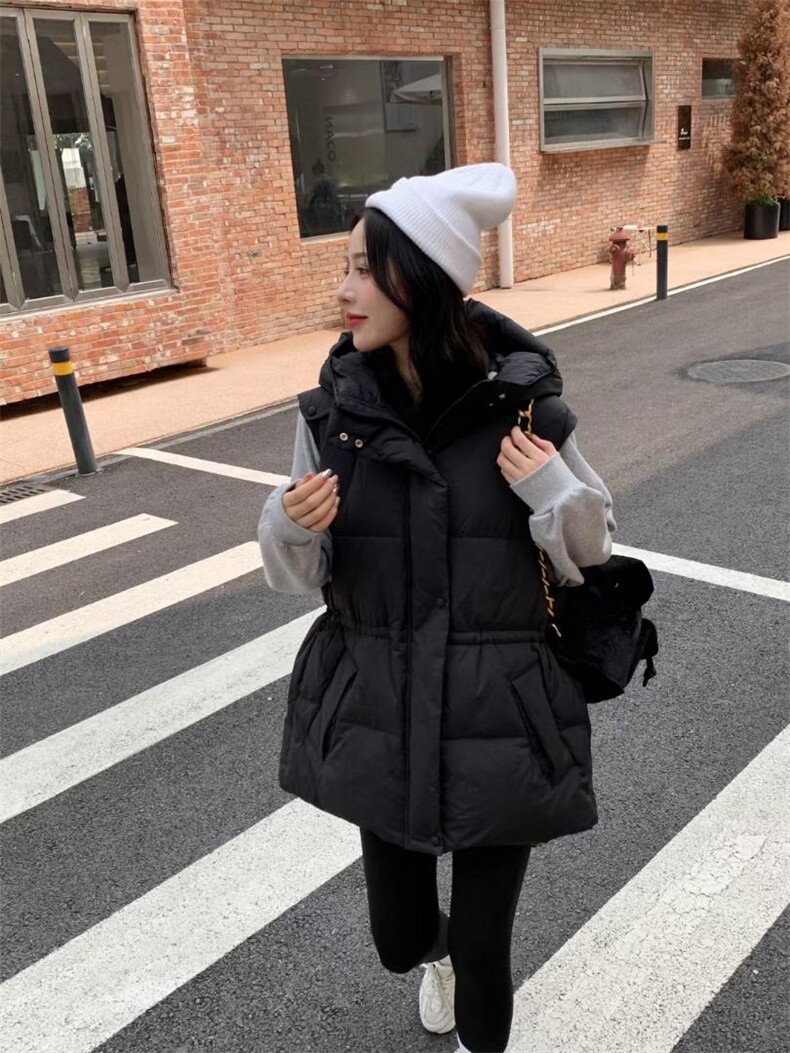 2022秋冬新款羽绒马甲韩版宽松坎肩外穿百搭背心马夹,女装马甲,川哲