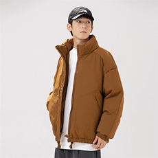 现货冬季美式休闲加厚雪山外套夹克立领纯色三防户外工装棉服，男装夹克，电商A486