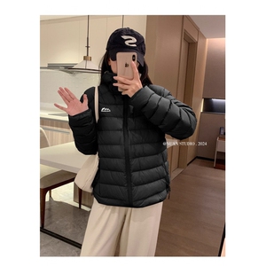 男女情侣户外休闲短夹克新款冬季轻质肋纹羽绒棉服图片