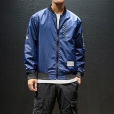 2021秋日系笑脸印花空军任意两面穿棒球男外套【控78】J823特P60，男装夹克，电商A001