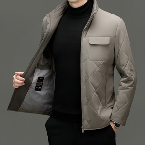 秋冬高端立领休闲棉服男2026新款羊毛填充高级感商务夹克棉衣外套图片