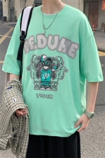 得物抖音40支双纱高品质港风潮牌纯百搭短袖T恤男女T7191-P40，男装T恤，电商A441-1