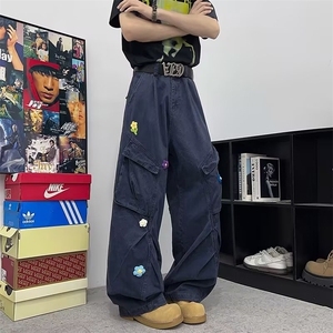 美式设计复古休闲裤女高街显瘦通勤工装裤KZ0126-P70图片