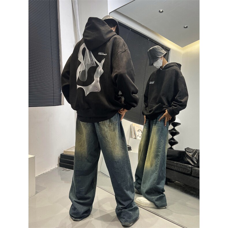 W6111 P55 控78 400克高品麂皮绒休闲宽松带帽潮男卫衣图片