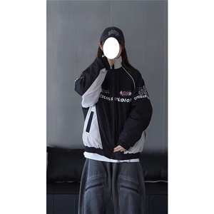 抖音视频截图只展示大货 印花立领机车潮牌棉服77950特P85图片