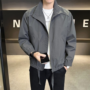 新款冲锋衣外套男士春秋立领宽松大码户外工装夹克男装2528-P58图片