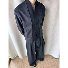 老钱风双扣开衫混纺毛边短款西服毛呢外套复古雅痞呢子西装潮，男装西服，四季星座505