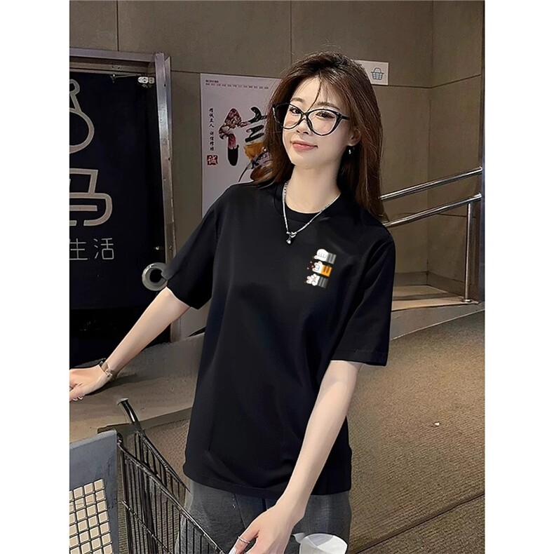 短袖女生夏季t恤新款美式夏天潮牌半袖宽松重磅纯棉上衣体恤女款,男装T恤,星座1210-1