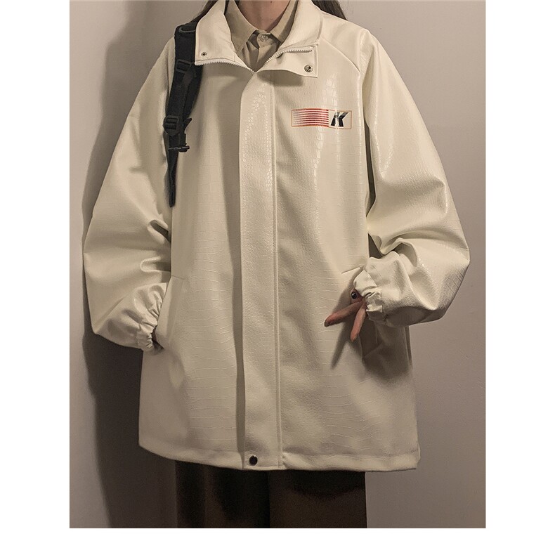 中性风鳄鱼纹印花字母图案设计潮流休闲夹克男JK77742P85控128，男装夹克，星座227-7