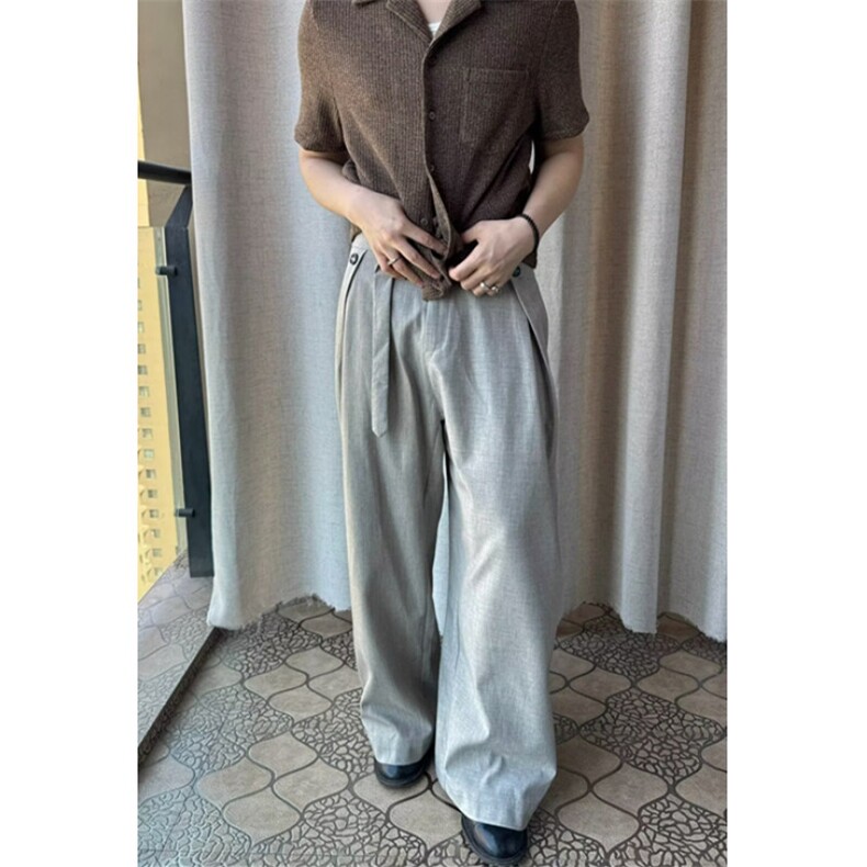 西装裤女直筒阔腿裤宽松垂感西裤高腰辣妹拖地运动长裤K07,男装西裤,星座1116A（原606A-3）