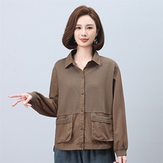 衬衫女宽松上衣时尚薄款短外套2025春秋季新款中年妈妈装休闲衬衣，女装衬衫，叶笙衣
