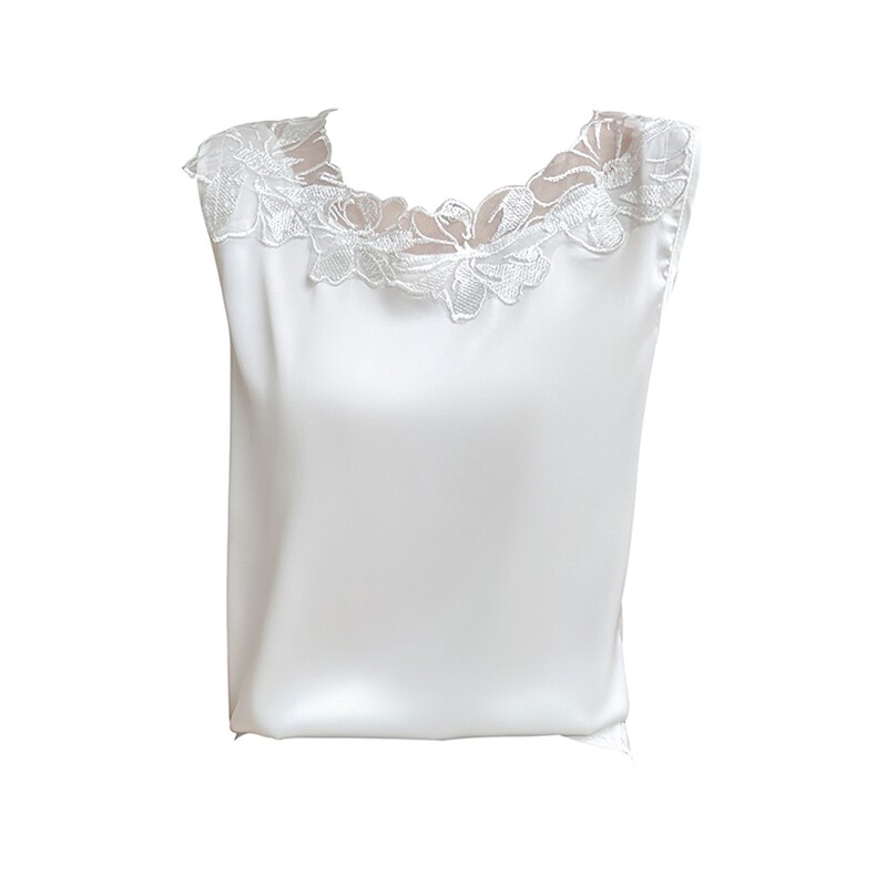 优雅蕾丝拼接无袖吊带气质百搭缎面背心显瘦修身内搭上衣,女装背心吊带,尚雪电商供货