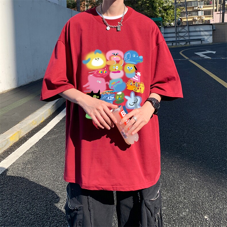 量大优供视频220克美式短袖t恤T3159得物直播有280克品质,男装T恤,电商A486