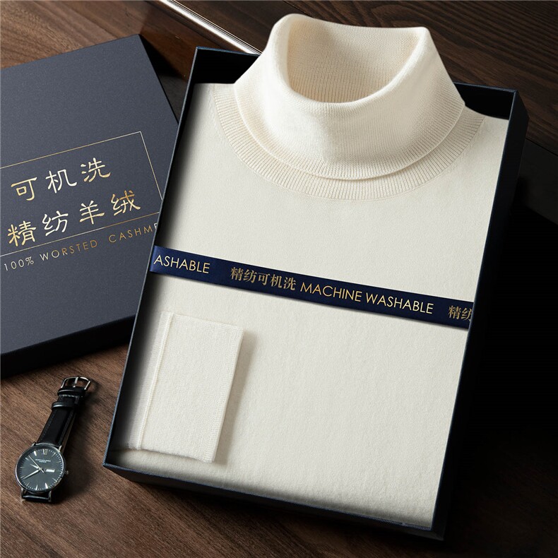2025年秋季时尚都市套头常规款宽松长袖常规精纺可机洗18针高翻领图片