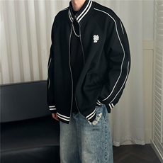 2026春现货立领卫衣外套男士宽松休闲绣花上衣A351-AW2529-P95，女装短外套，电商A351