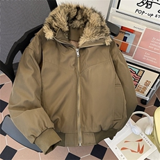 美式鹿皮加毛夹克冬季加厚翻领皮毛短款外套潮M0988-P128，男装夹克，星座308B-1