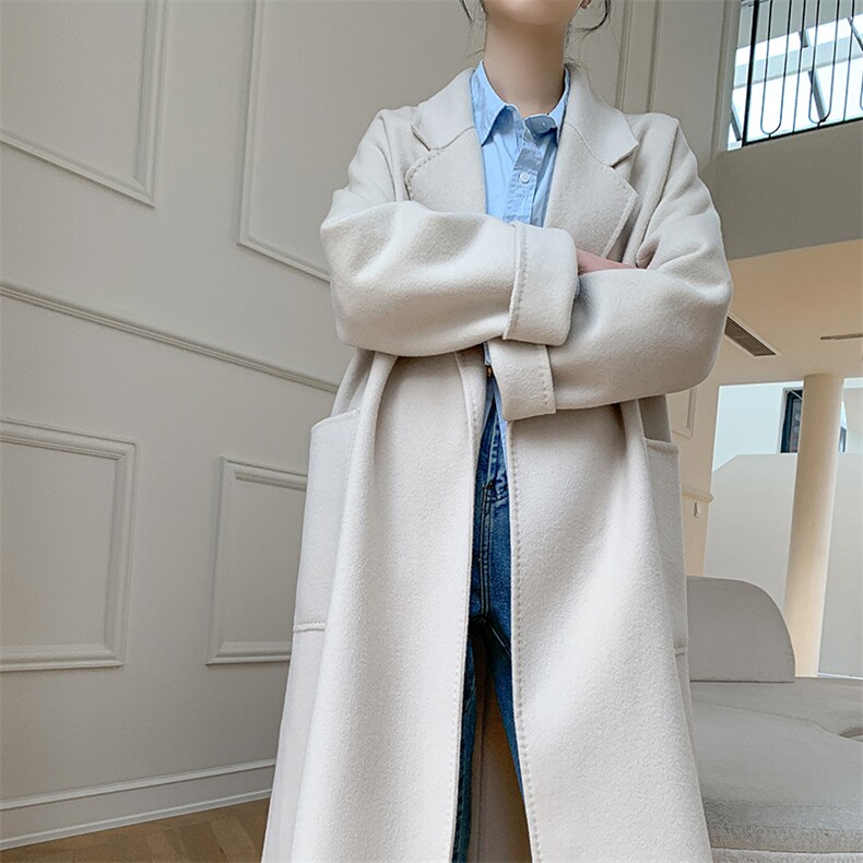 2024年秋季慵懒风秋冬保暖百搭时尚羊毛大衣，女装双面呢大衣，荣图大衣