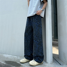 复古嘻哈牛仔裤男女水洗高街拖地裤阔腿裤XZ310B-NZ29-P43，男装牛仔裤，星座310B