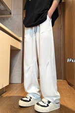 XZ616夏季薄款冰丝压褶设计百搭长裤宽松休闲裤TY2483P45控58，男装休闲裤，星座512A（原616）