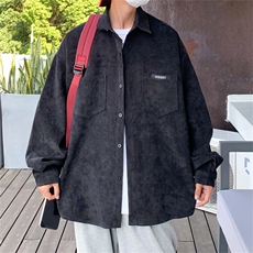 C6085/P40秋装新款水洗灯芯绒衬衫男长袖衬衣大码宽松外套上衣男，男装衬衫，电商A141