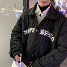 夹克棉衣男潮牌冬翻领字母痞帅棒球服外套大码棉服M0781-P95，男装棉衣，星座308B-1