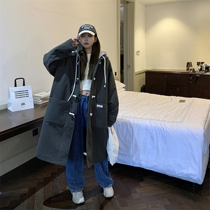 1港风情侣牛角扣加棉呢大衣男可拆卸帽外套男FY8716P138控188图片