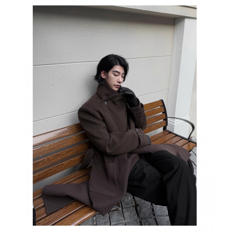 【现货】多形态立领长款毛呢大衣外套DY05023P135，男装毛呢大衣，星座1004（原星座815-3）