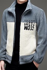 MJ-19845秋冬2021海宁男式仿羊毛皮草男立领修身颗粒绒夹克P132图片