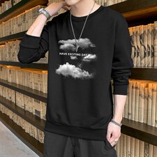 跑量卫衣男22秋季打底上衣潮流韩版宽松T恤时尚百搭长袖W077，男装卫衣，星座815-2