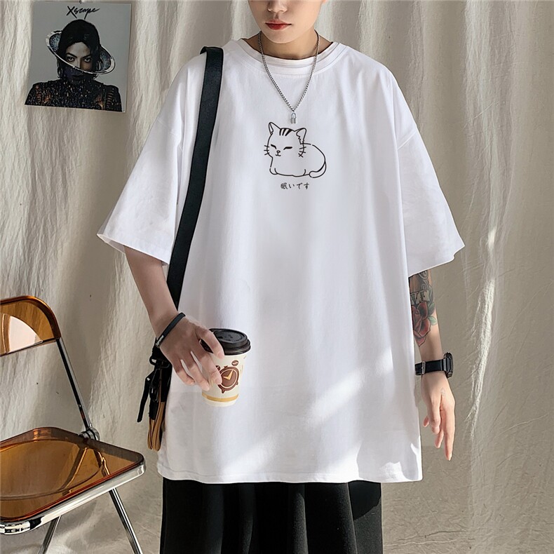 纯棉T恤男短袖宽松港风日系情侣中性美式潮1016-1DT0218P25K39,男装T恤,星座1016-1（原电商B408-1）