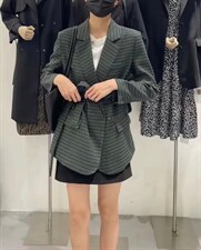 秋季新款格子西装，女装西装，靓逸依族R