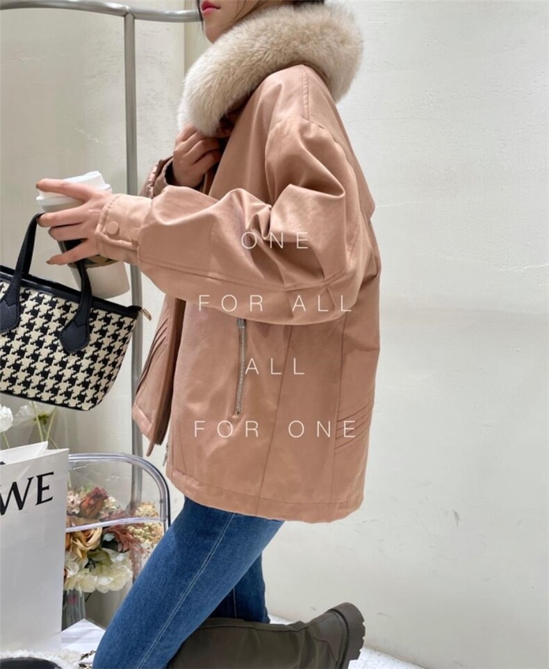 狐狸毛领派克，其它，虹朵朵