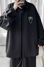 现货厚款长袖衬衫男港风宽松KD500-P50，男装衬衫，电商D312-1