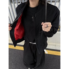 短款时尚拉链夹克外套男女春季显瘦V领开衫宽松长袖上衣JW6726，男装夹克，星座1116A（原606A-3）