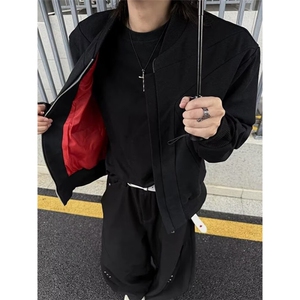 短款时尚拉链夹克外套男女春季显瘦V领开衫宽松长袖上衣 JW6726图片
