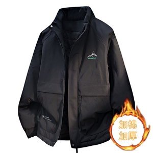 秋冬加棉加厚大码工装外套男士帅气立领夹克时尚棉服ZY802-P65图片