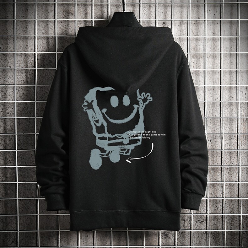 KS21245-P38连帽开衫卫衣男运动外套大码班服网格,男装卫衣,电商A040A