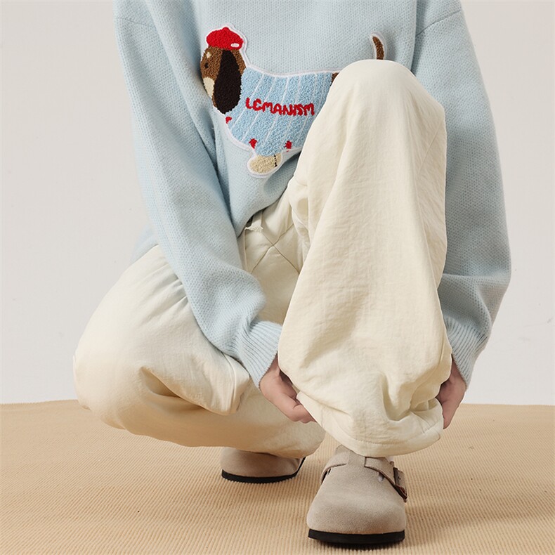 07纯色奶芙夹棉裤男女冬季加棉裤子潮XZ211-1-K2475-P65，男装棉裤，星座211-1