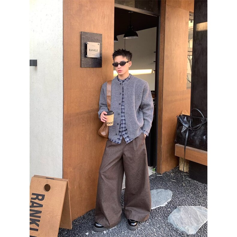 JY752-P63新款假两件开衫毛衣美式复古休闲慵懒风针织衫网图,男装针织衫/毛衣,星座1501-3