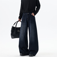 【现货】XZ1218BKN9048特价P54美式复古彩色字母标语阔腿牛仔裤，男装牛仔裤，星座1218（原611-3）